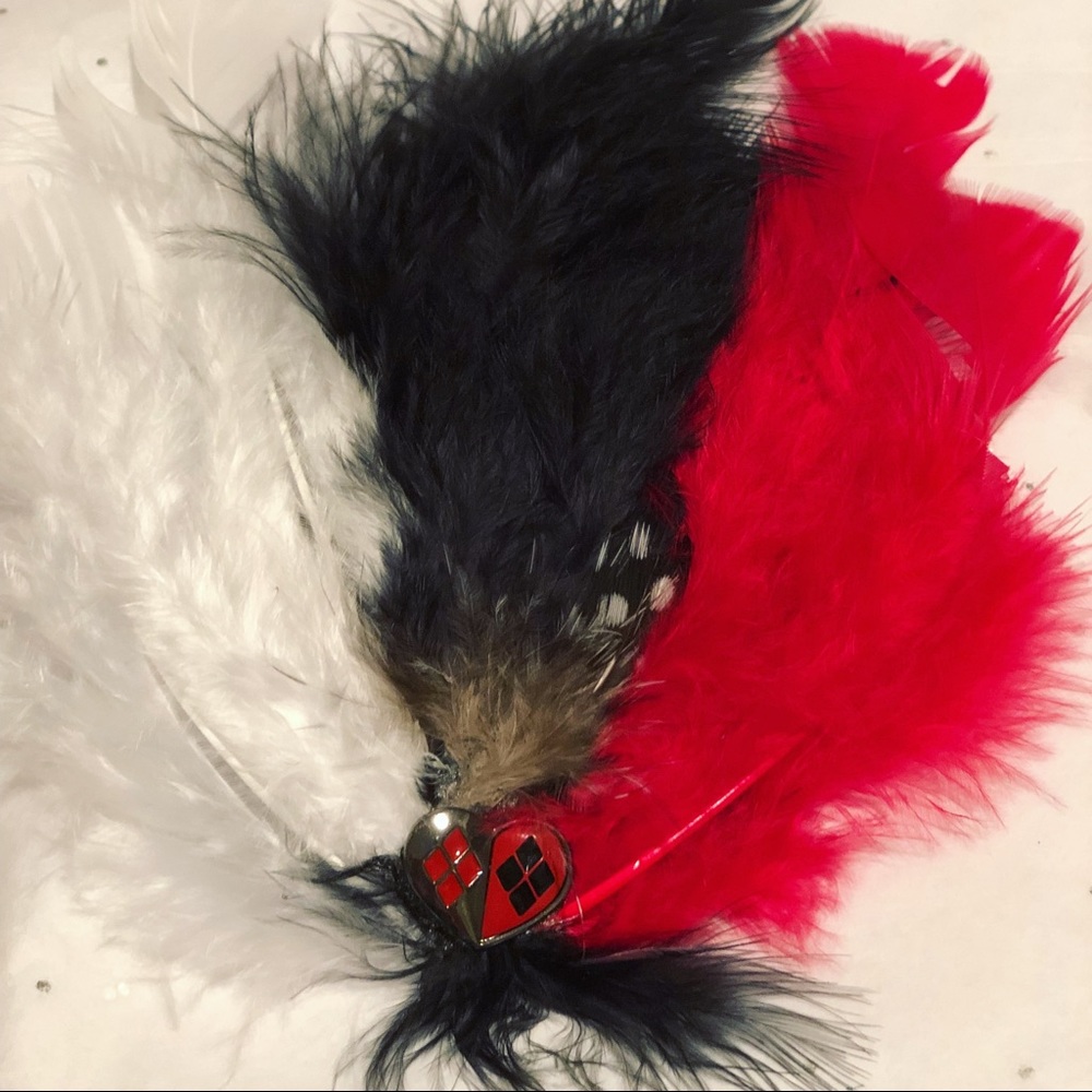 Harlequin/Queen of hearts handmade hair clip